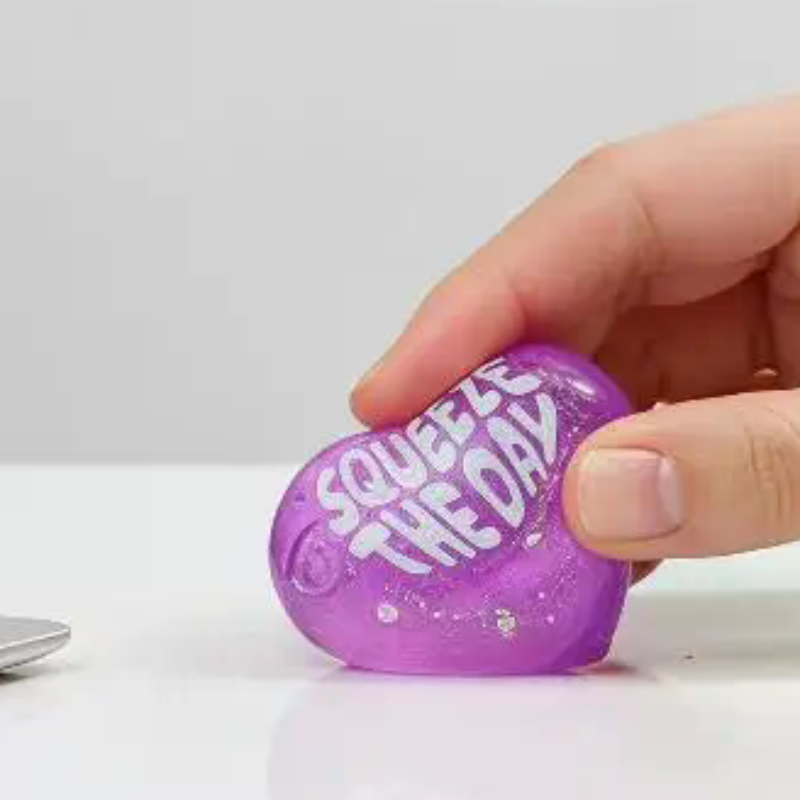 Kids Toys Quotes - Glitzer-Herzförmiges Quetschspielzeug mit Positiven Zitaten Bedrucktes