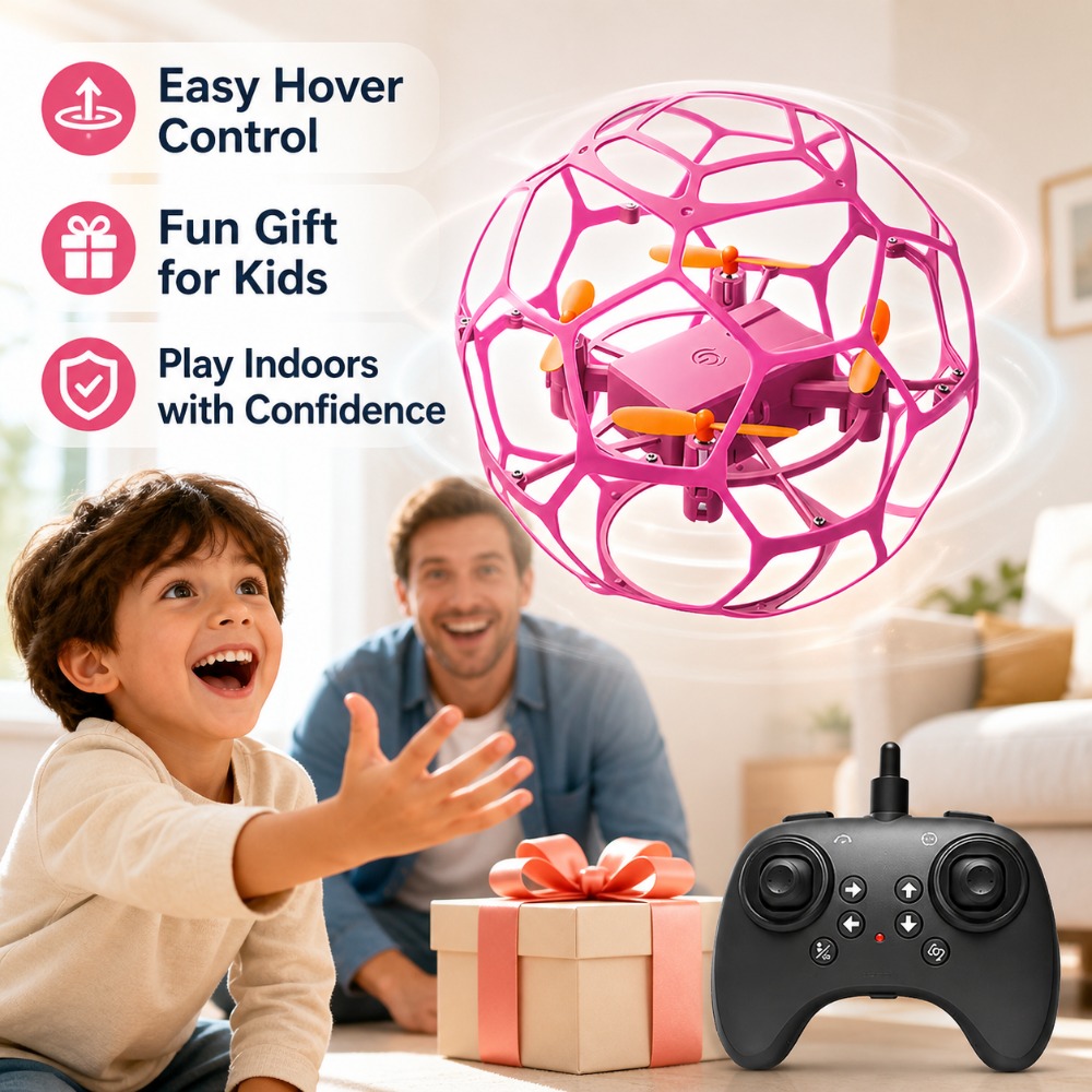 Kids Toys Under 100 - Fußballförmiger RC-Drohnen-Quadcopter mit LED-Lichtern für Kinder