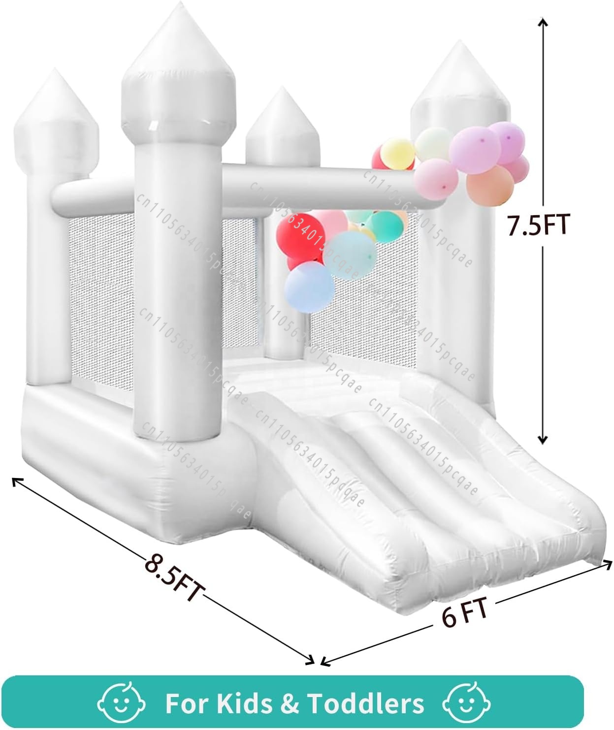 Trampoline Mini Indoor - Wunderschönes Mini-Hüpfburg-Trampolin in Weiß für Hochzeiten,