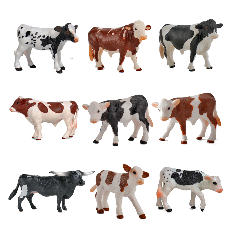 Kids Toys Reviews - Spielzeug-Tierfiguren Rinder Kuh Kalb Büffel Angus