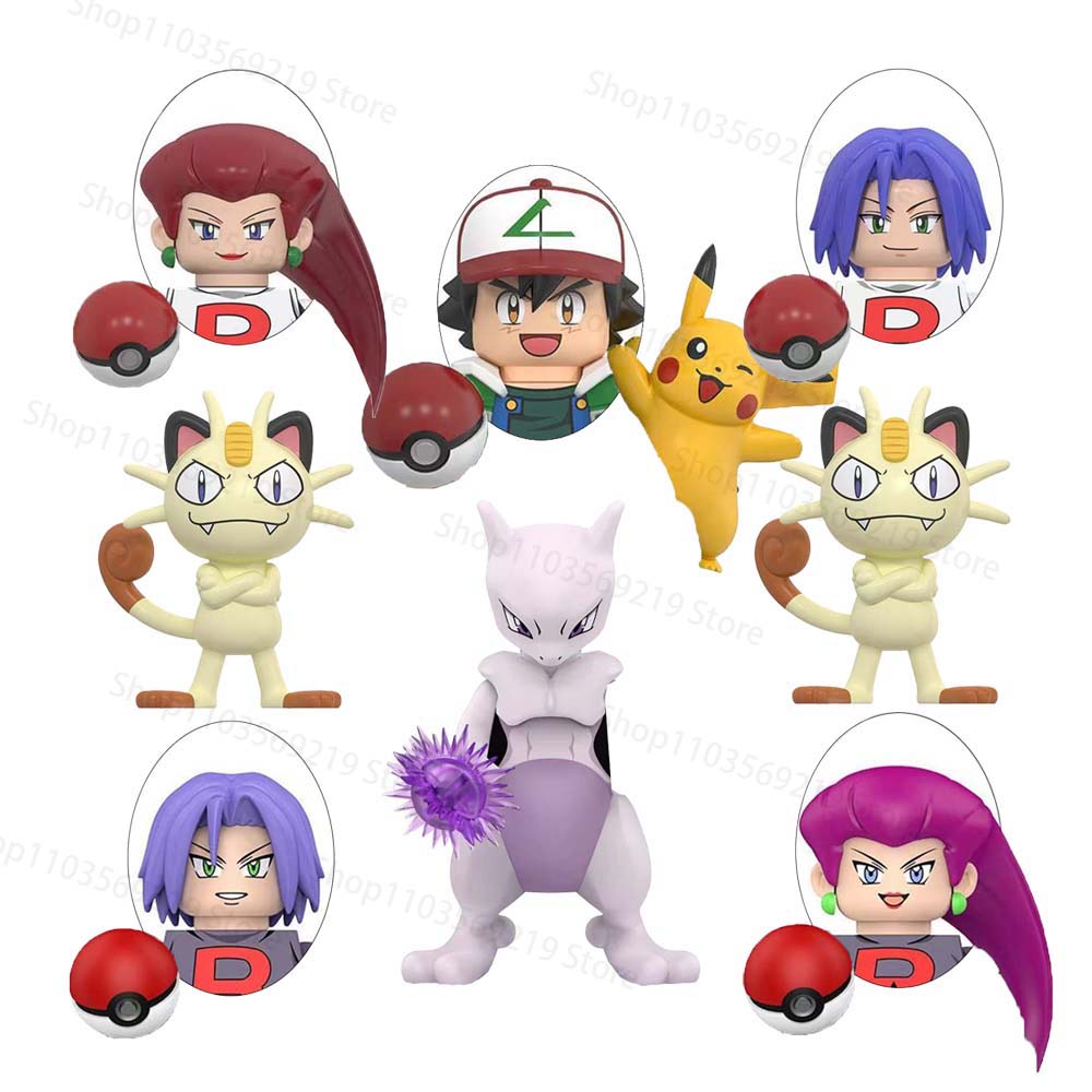 Lego Building Blocks - Haustiertrainer Cartoon-Bausteine Jessie James Meowth Meowth
