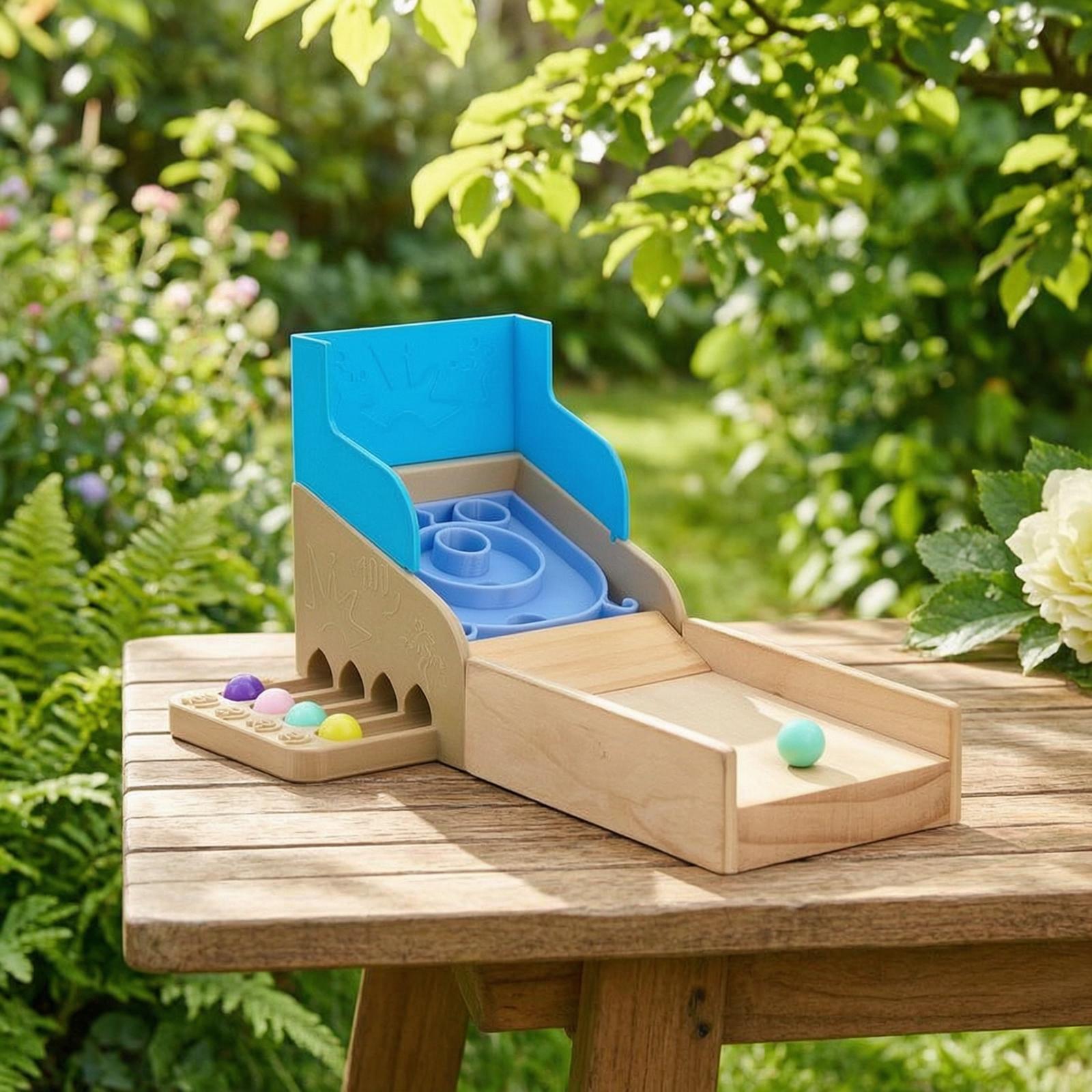 Marble Run Set - Holz-Murmelbahn-Spielzeug mit Schrägrampe, abnehmbares Tisch-Arcade-Spielzeug, kompaktes