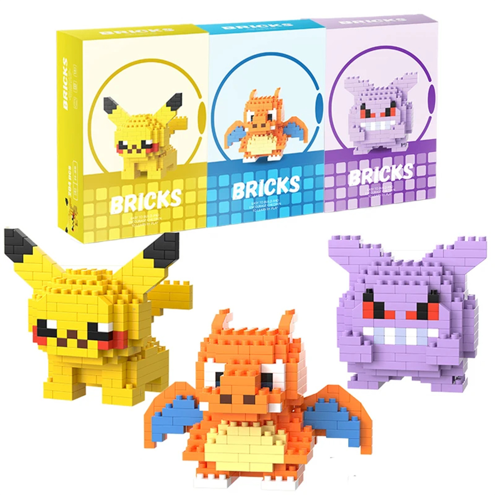 Lego Building Blocks - Pokemon Mikro-Bausteine Pikachu Dragonite Gengar Mini-Bricks