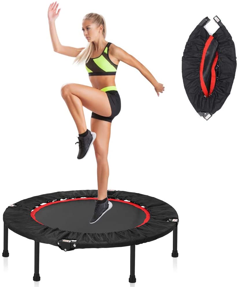 Trampoline Mini Indoor - 40-Zoll Faltbares Mini-Trampolin mit Schaumstoffgriff für