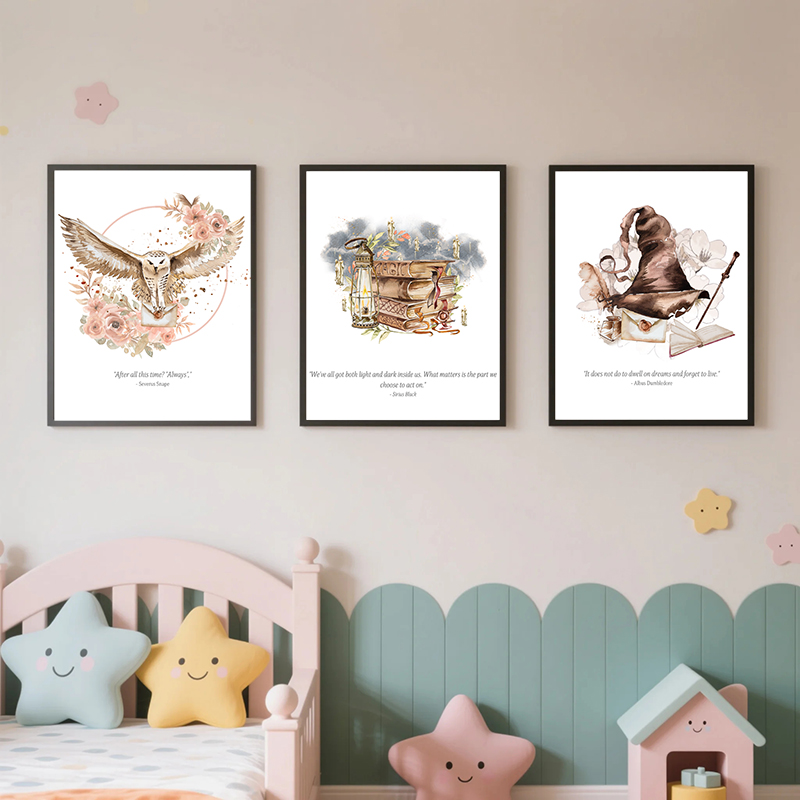 Kids Toys Quotes - Harry Potter Filmposter, Zaubererhut, Kunstdrucke, Dumbledore,