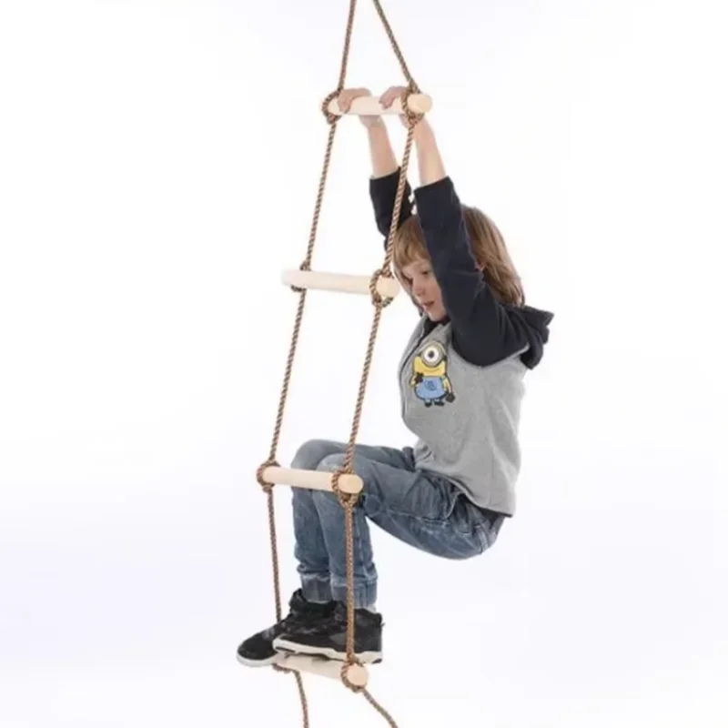 Kids Toys Entertainer - Kinder-Kletterseil-Leiter aus Holz Kinderschaukel für Drinnen