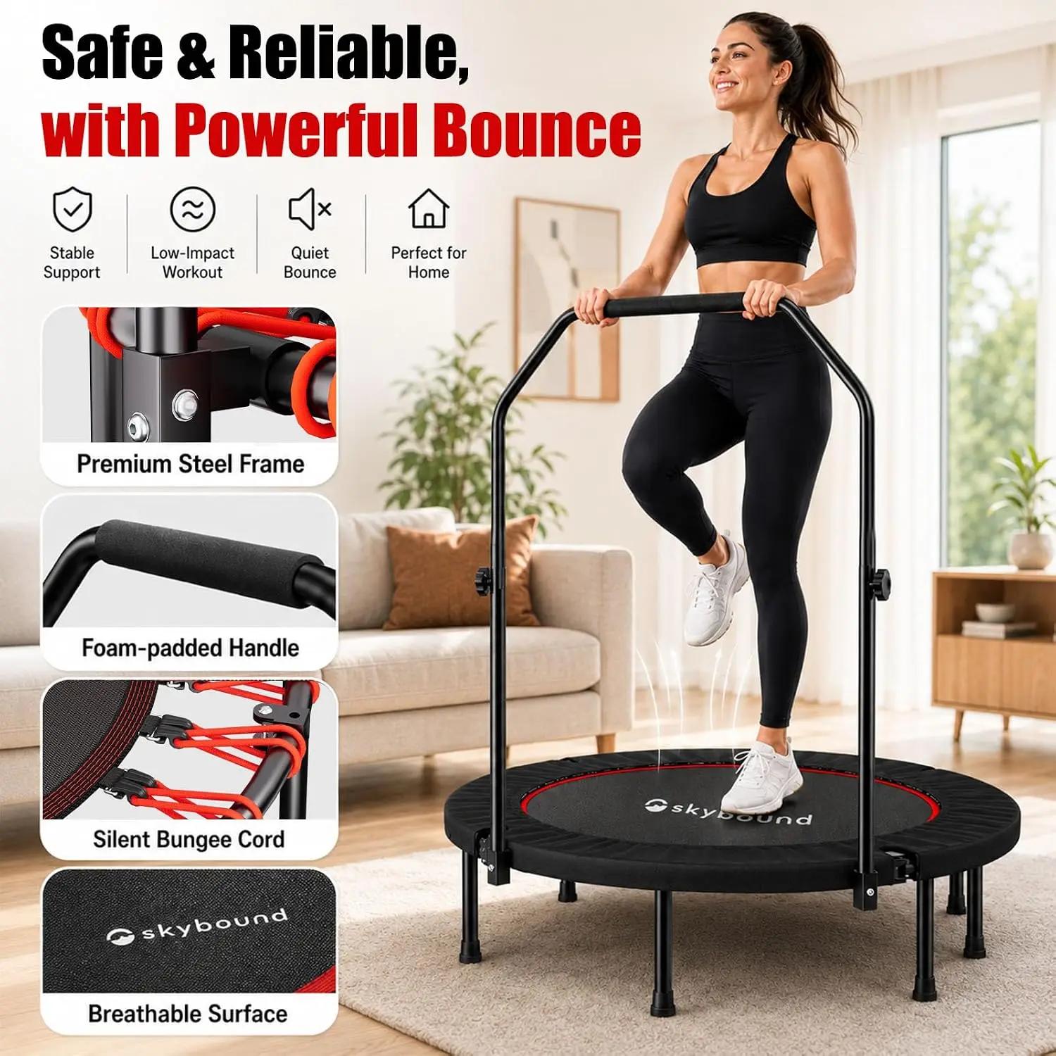 Rebounder-Trampolin für Erwach – Trampoline Mini Indoor Bewertung und Preis