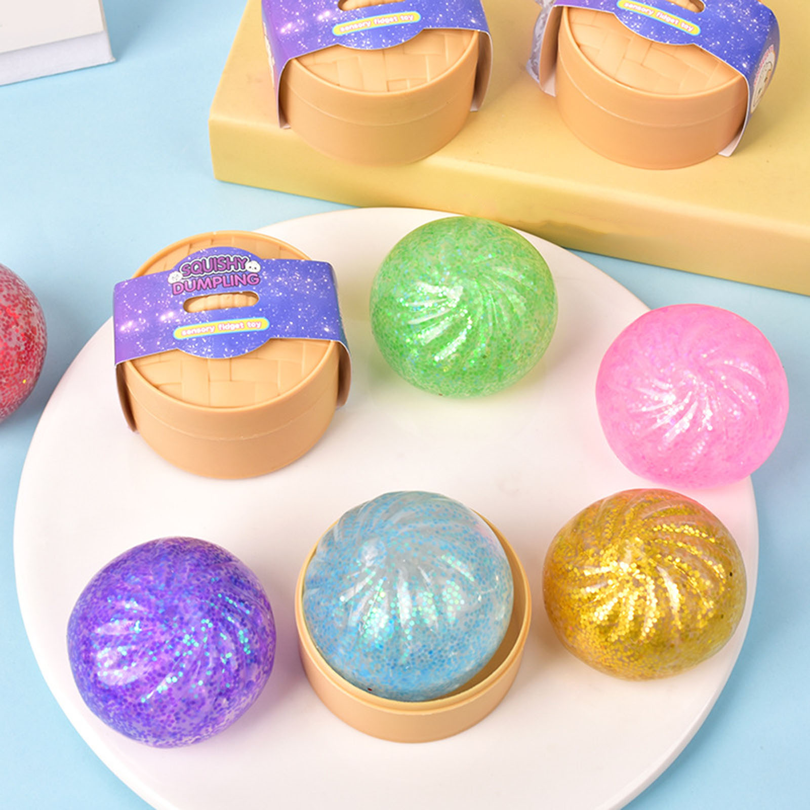 Neues 12-teiliges Set Glitzer- – Kids Toys Dumplings Bewertung und Preis