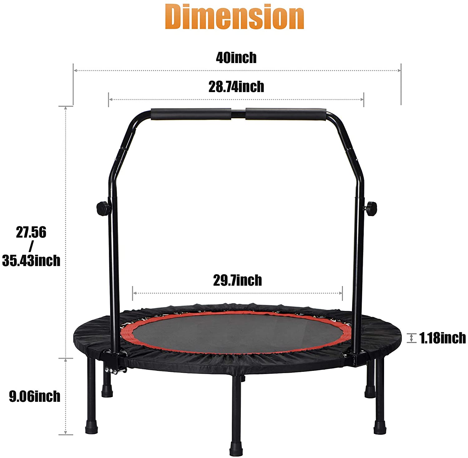 40-Zoll Faltbares Mini-Trampol – Trampoline Mini Indoor Bewertung und Preis