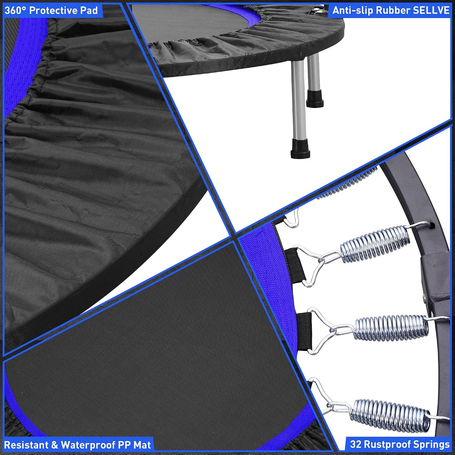 40-48 Zoll Mini-Trampolin, ver – Trampoline Mini Indoor Bewertung und Preis